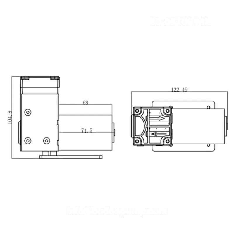 OD-05T0914L 24V miniature diaphragm pump dimensions diagram