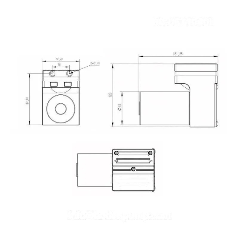 OD-05T1040L mini diaphragm pump dimensions diagram 40 L/min
