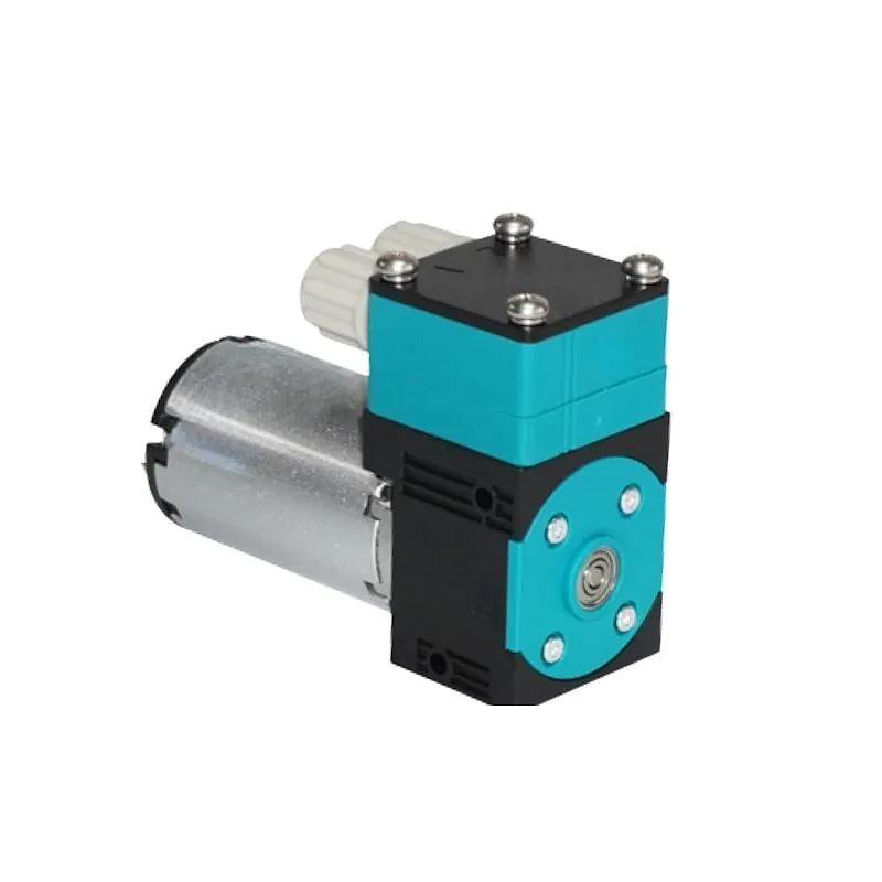 OD-05T450W compact liquid pump angled view showing diaphragm structure and port details