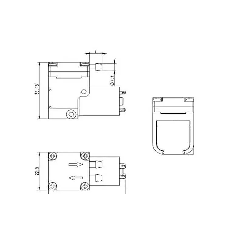 OD-05T01.51000 mini diaphragm pump dimensions in mm