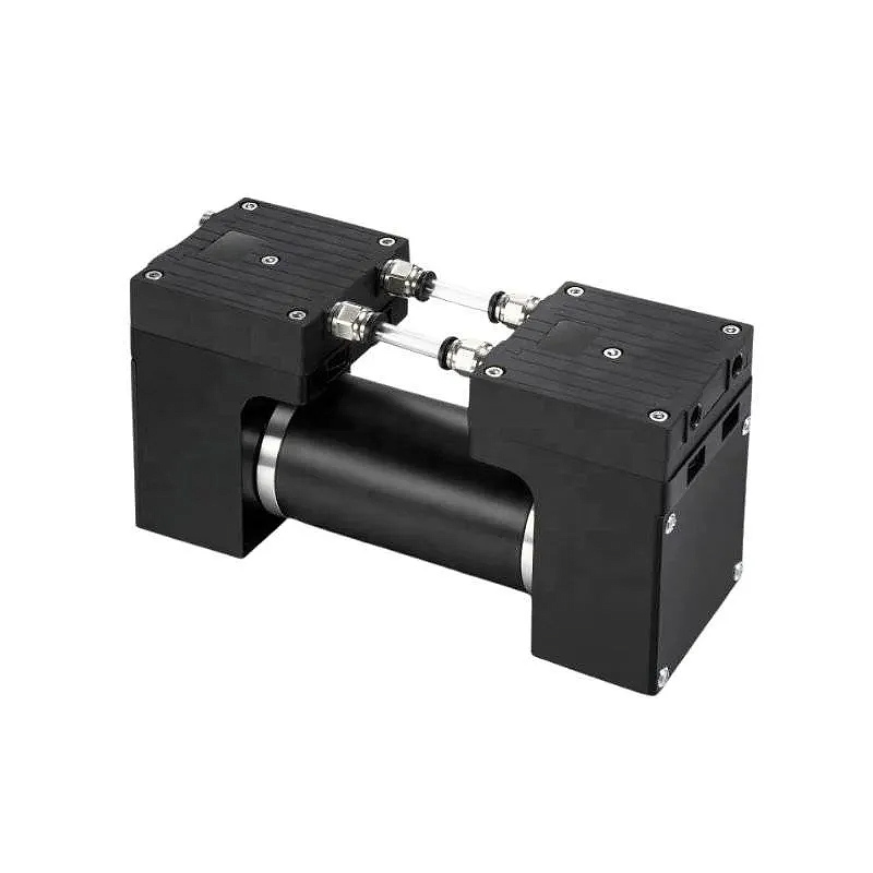 OD-05T1040DU aluminum double head vacuum pump angled view - high flow 60L/min -85kPa