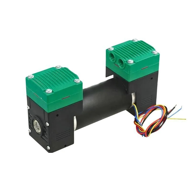 OD-05T0617LB dual head diaphragm air pump with compact motor body and wiring for OEM pneumatic systems