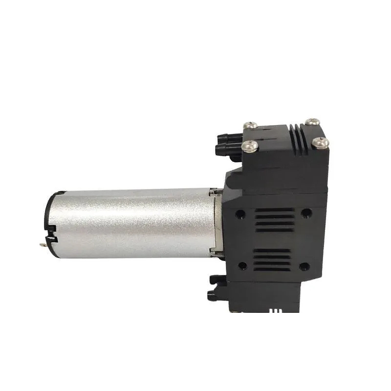 OD-05T0511L compact air pump side view with motor body, pump chamber, and tubing ports for OEM equipment