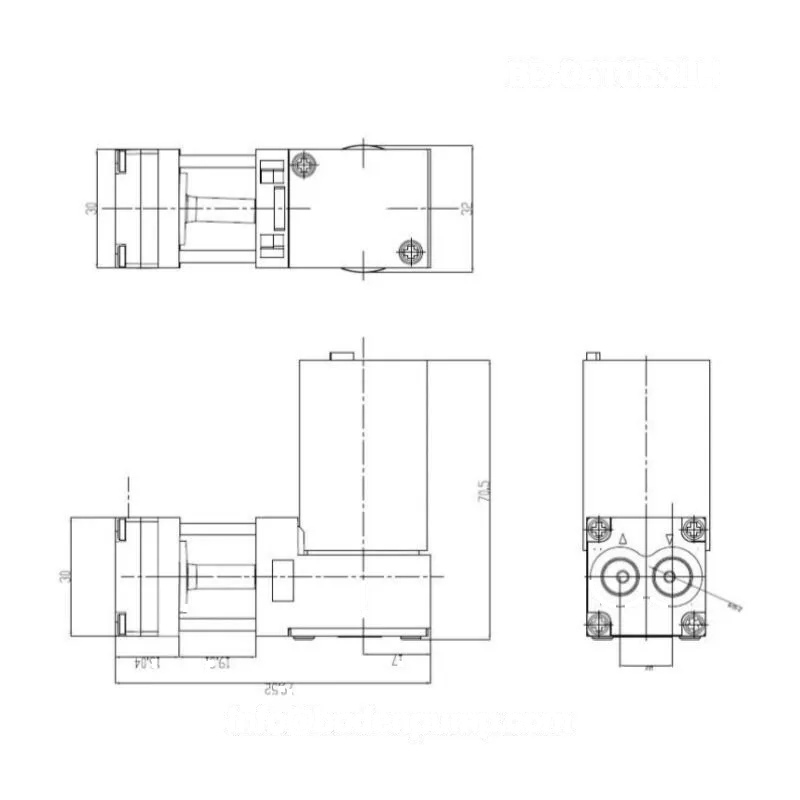 OD-05T053LH micro gas pump dimension drawing