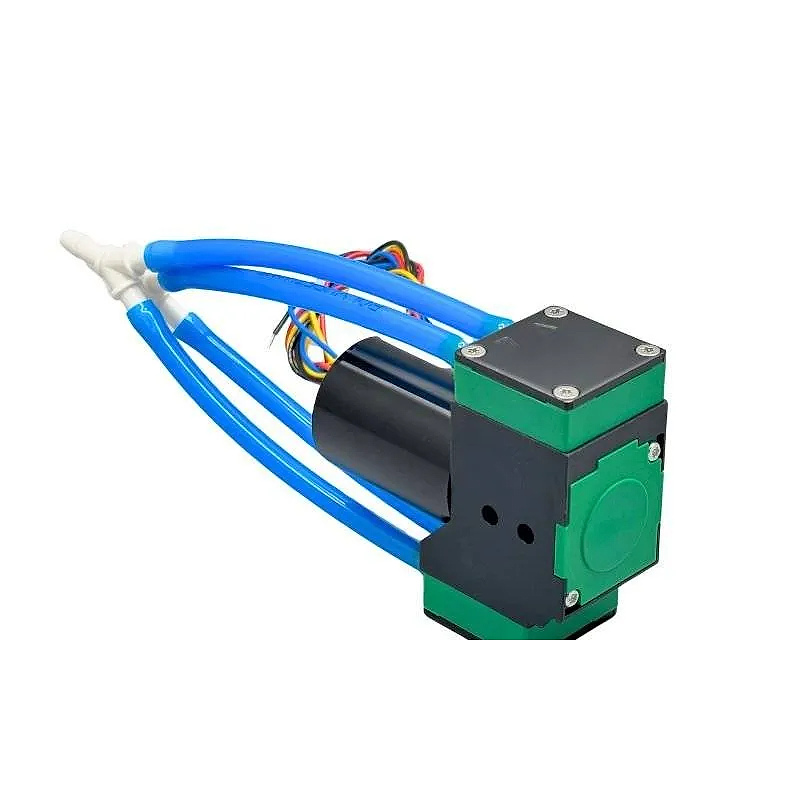 OD-05T0511LB micro diaphragm air pump with brushless motor, tubing, and compact OEM gas transfer structure