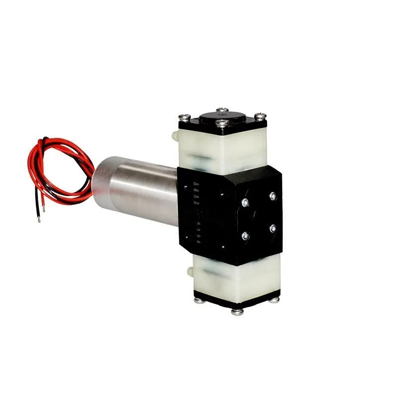 OD-05TF1500WBD dual-head 12V liquid pump with metal motor and compact diaphragm pump structure