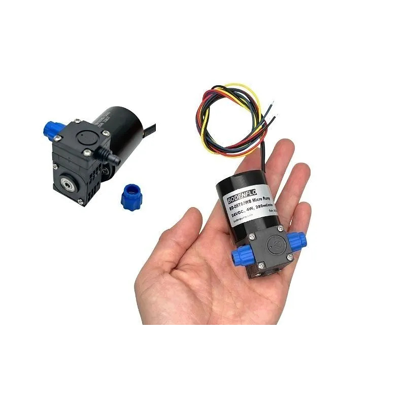 Handheld compact micro diaphragm liquid pump showing small footprint OD-05T60WB