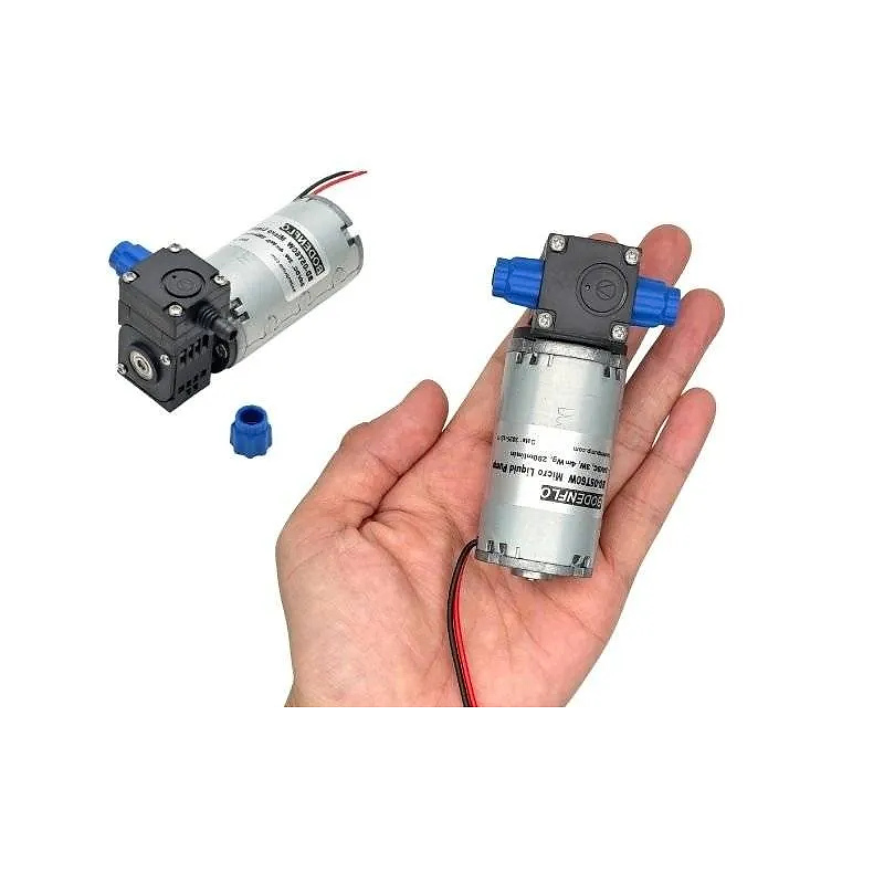 Handheld micro liquid diaphragm pump showing compact size and lightweight structure OD-05T60W