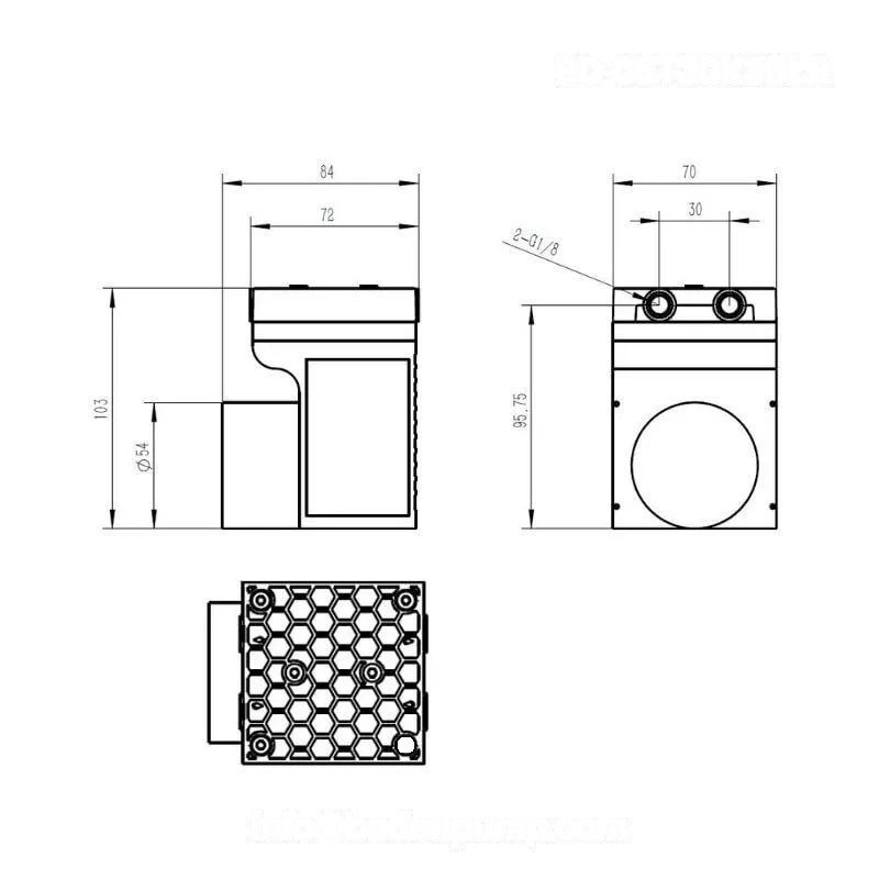 Micro membrane pump dimensional drawing for compact equipment integration
