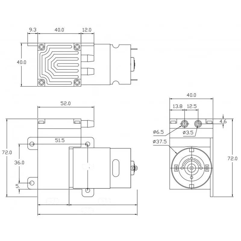 Mini diaphragm vacuum pump