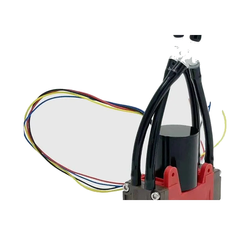 Miniature diaphragm pump with dimensions 31×17×25mm, DC 1-5V, flow rate 250-550mL/min, pressure 44kPa, vacuum -30 to -45kPa, and a lightweight design of 16.4g.