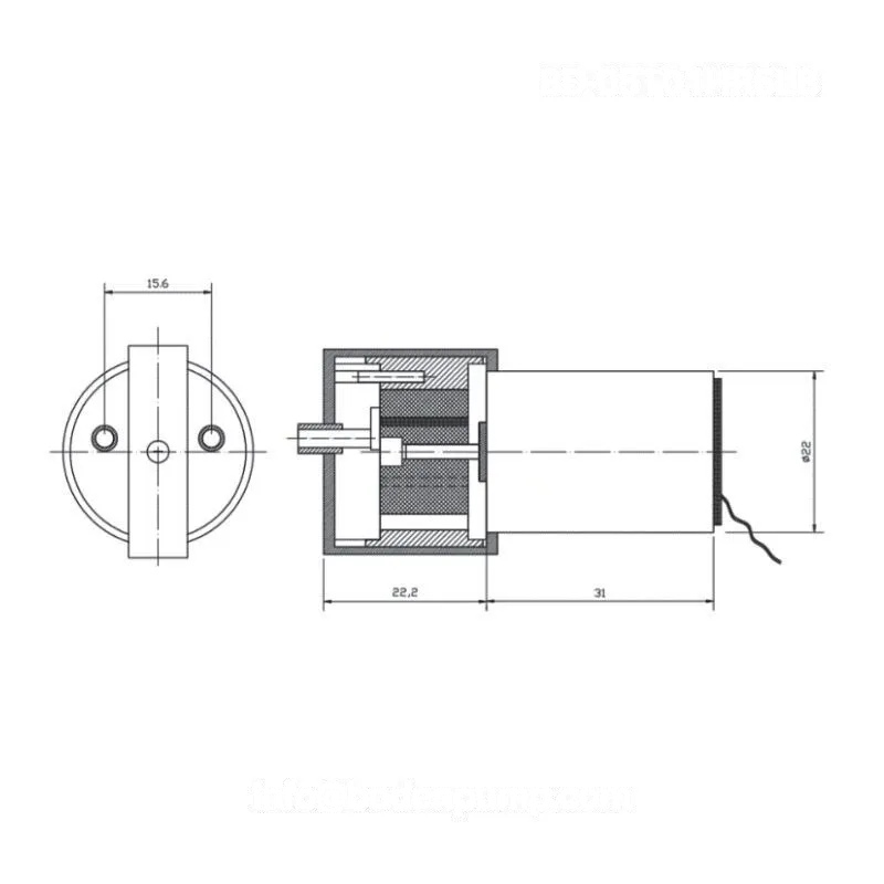 micro pump dimension drawing OEM vacuum pump design diagram 64x26x30mm