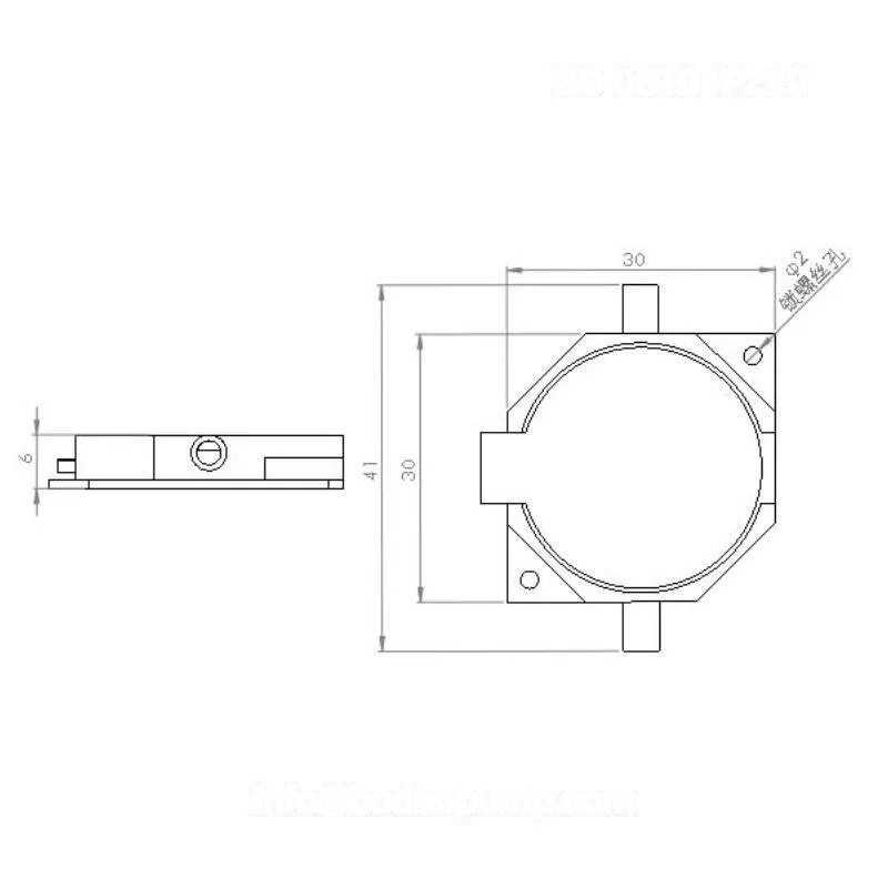 Piezo micro pump technical drawing showing dimensions for OEM OD-05T01PZ20
