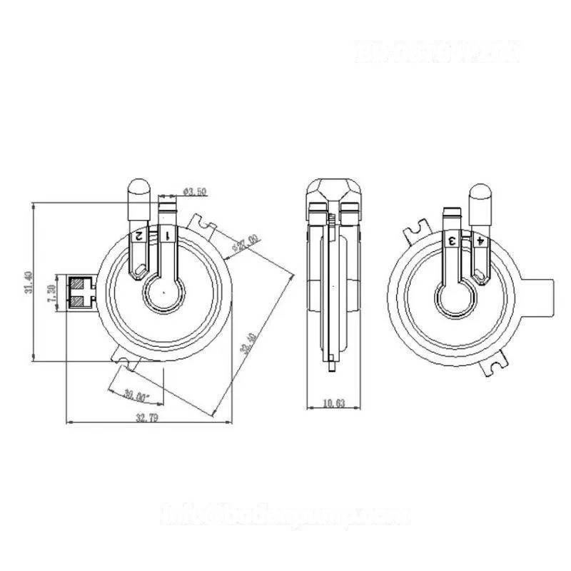 OD-05T01PZ09 piezoelectric micropump dimension drawing for OEM mechanical integration