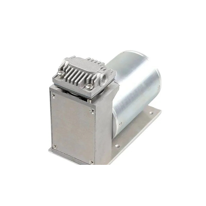 OD-05TR15LB BLDC air compressor with aluminum pump head, mounting base, and compact piston structure